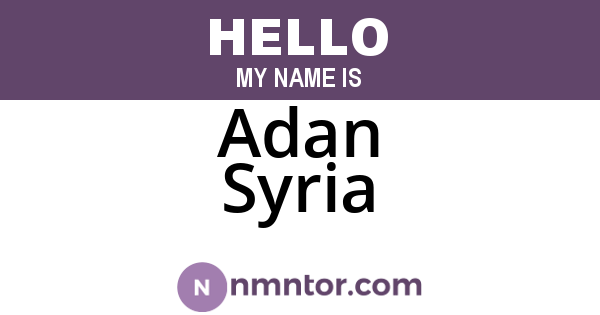 Adan Syria