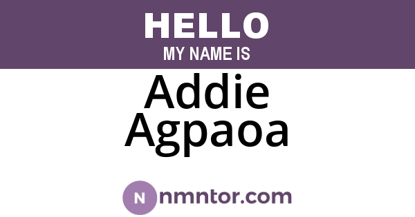Addie Agpaoa