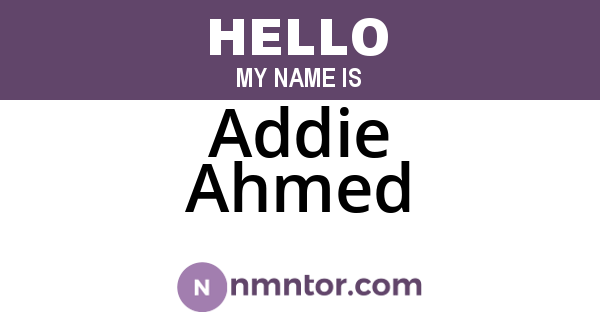 Addie Ahmed