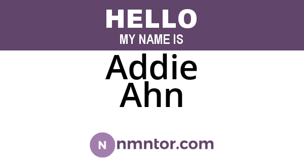 Addie Ahn