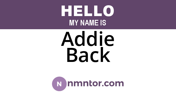Addie Back