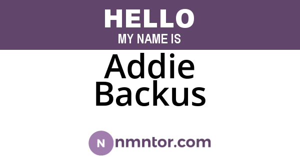 Addie Backus