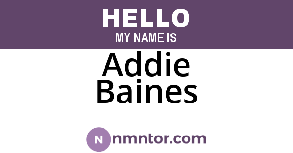 Addie Baines
