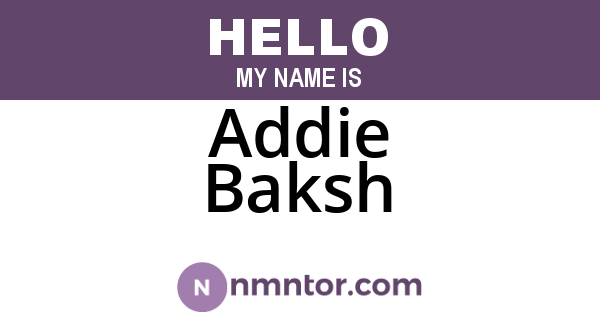 Addie Baksh