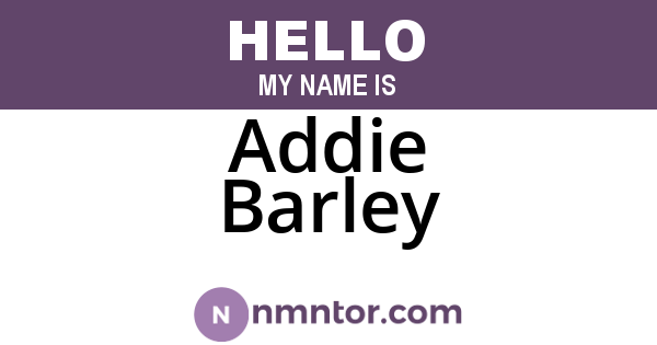 Addie Barley