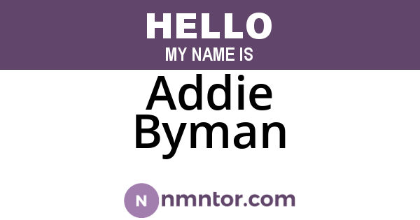 Addie Byman