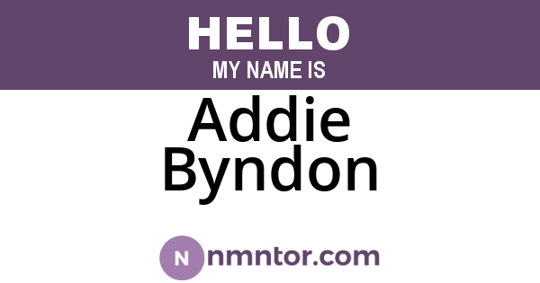 Addie Byndon