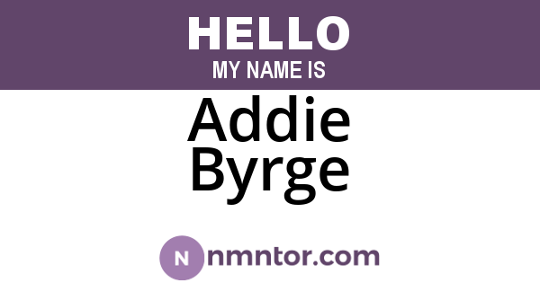 Addie Byrge
