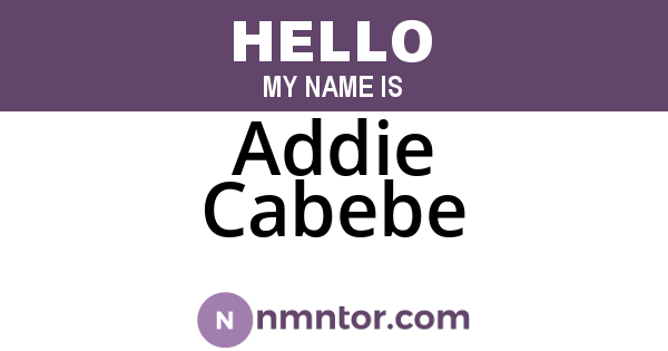 Addie Cabebe