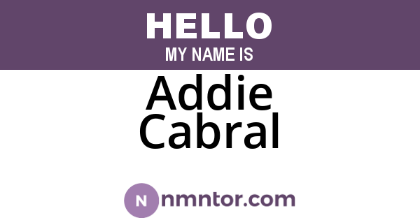 Addie Cabral