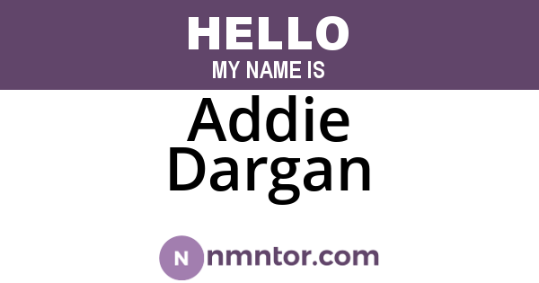 Addie Dargan