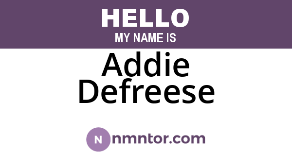 Addie Defreese