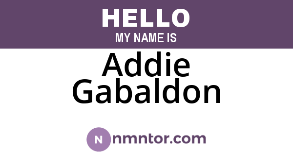 Addie Gabaldon