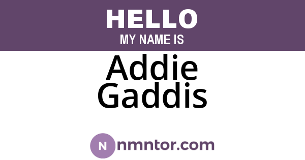 Addie Gaddis