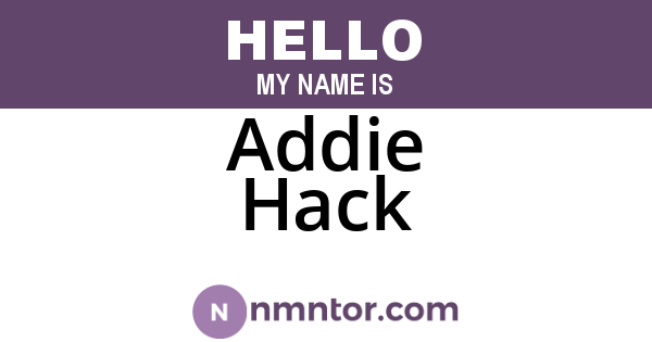 Addie Hack