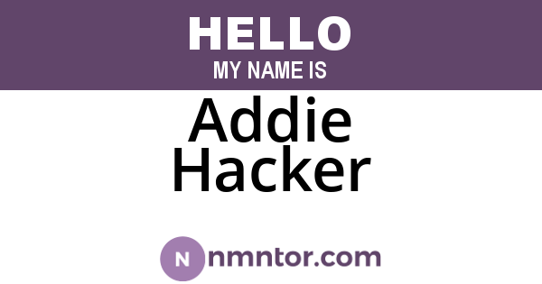 Addie Hacker