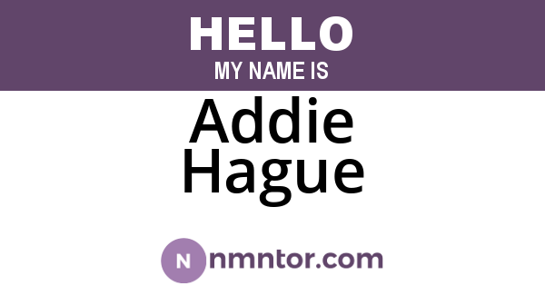 Addie Hague