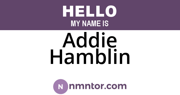 Addie Hamblin