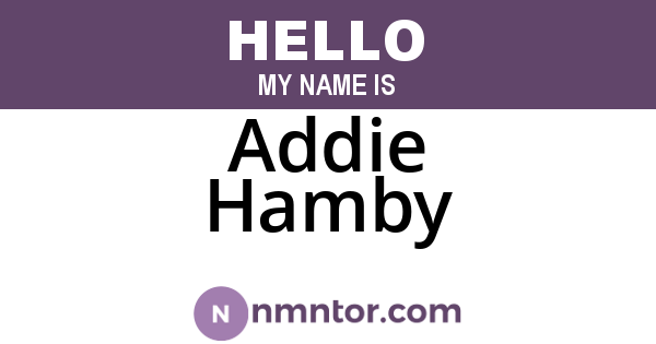 Addie Hamby
