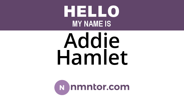 Addie Hamlet