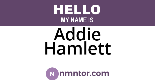Addie Hamlett