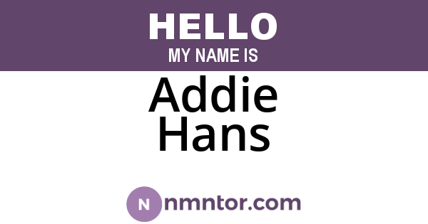 Addie Hans