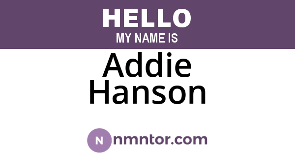 Addie Hanson