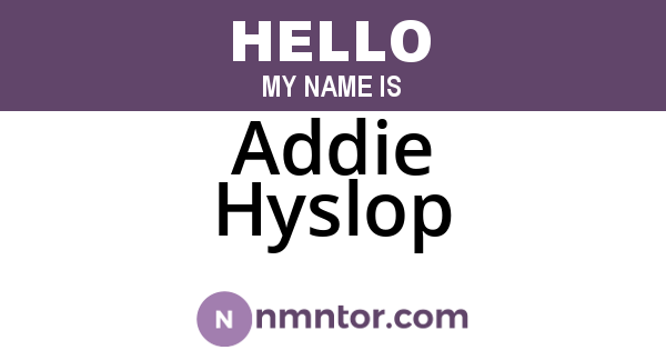 Addie Hyslop