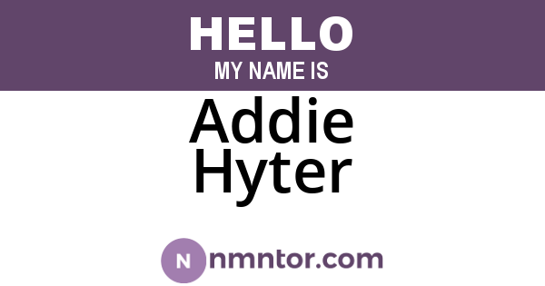 Addie Hyter