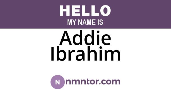 Addie Ibrahim