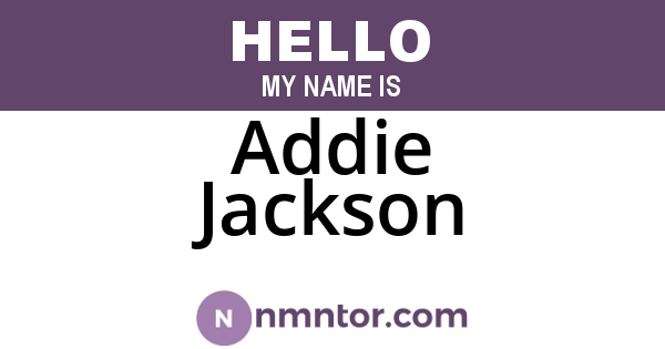 Addie Jackson