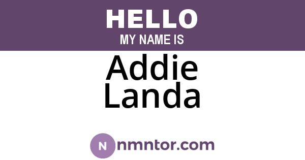 Addie Landa