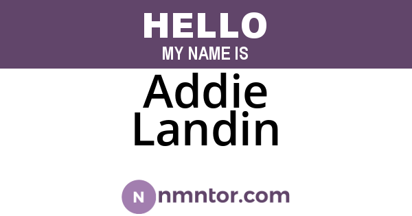 Addie Landin