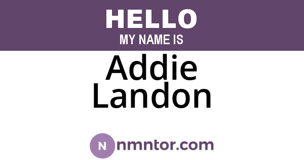 Addie Landon