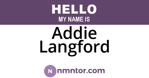 Addie Langford