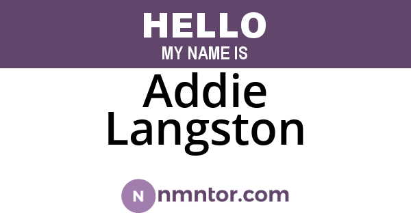 Addie Langston
