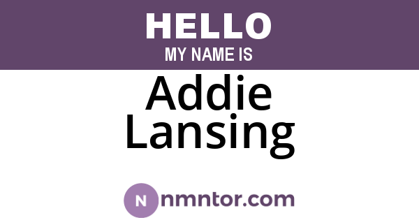 Addie Lansing
