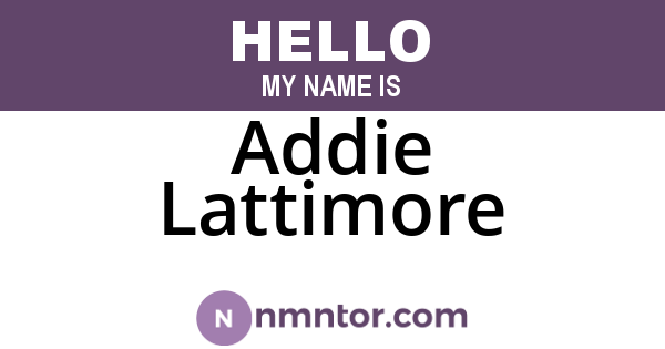 Addie Lattimore