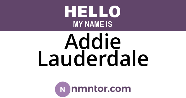 Addie Lauderdale