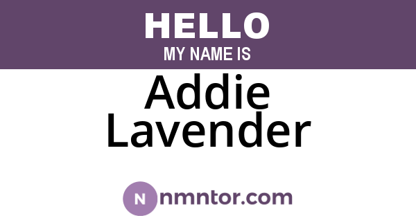 Addie Lavender