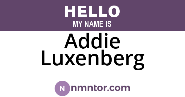 Addie Luxenberg