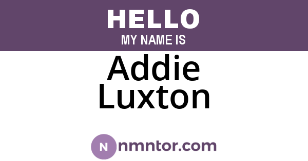 Addie Luxton