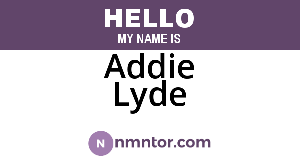 Addie Lyde