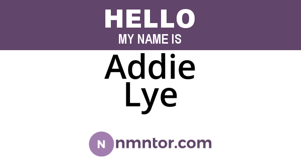 Addie Lye