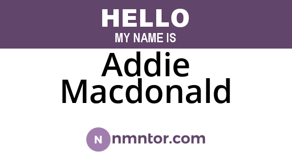 Addie Macdonald