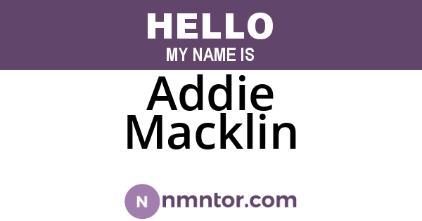 Addie Macklin