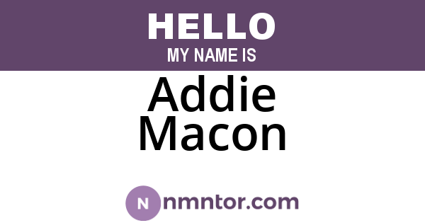 Addie Macon