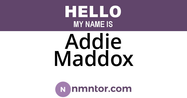 Addie Maddox