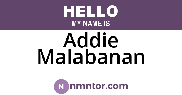 Addie Malabanan