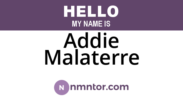 Addie Malaterre